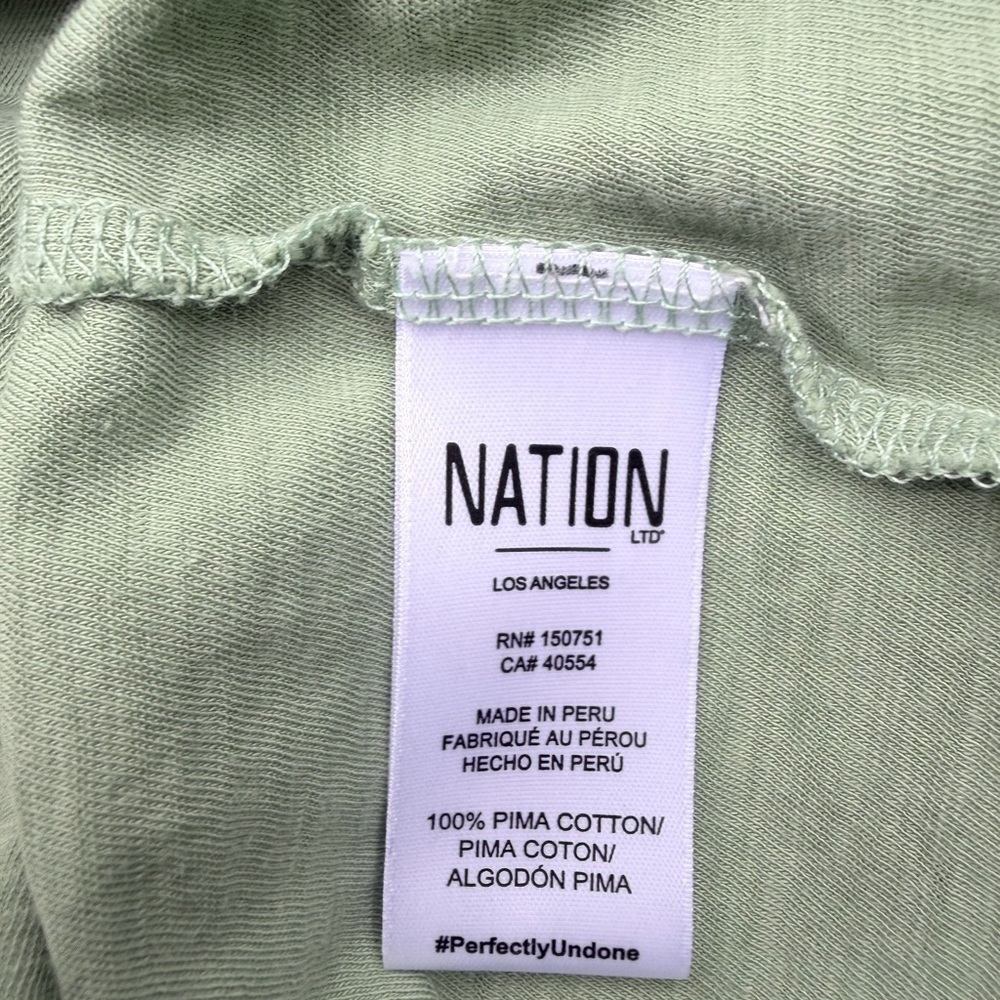 National LTD Nigella Pima Slub Cotton Pintuck Blouse Top Tee Clover Medium - Picture 5 of 6